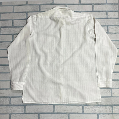 Via Funtayo Men’s White Pinstripe Button-Down Shirt|CHEST 22