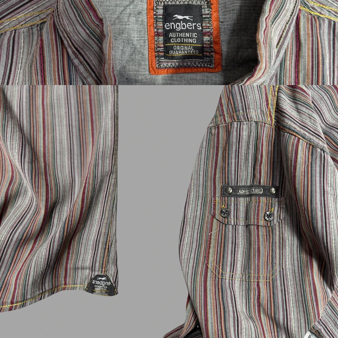 Engbers Men’s Multicolor Striped Adventure Button-Down Shirt|CHEST 26