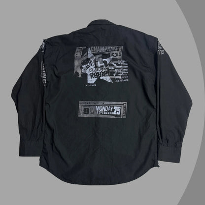 Nine Divine Black Graphic Button-Down Shirt 👔|CHEST 23.5