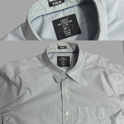 L.O.G.G Light Blue Pinstripe Button-Down Shirt 👔|CHEST 23