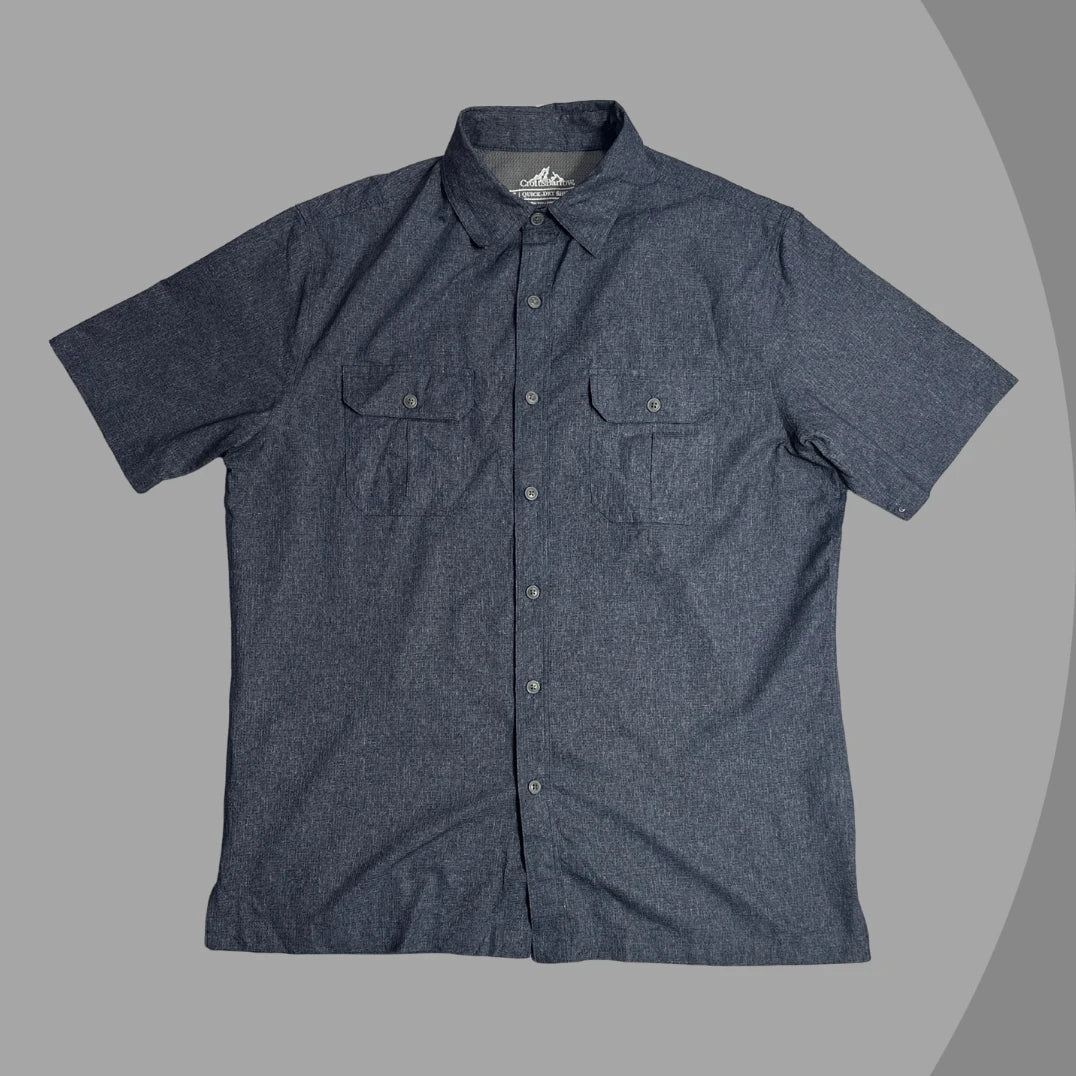 Croft & Barrow Charcoal Grey Quick-Dry Short Sleeve Shirt |CHEST 23