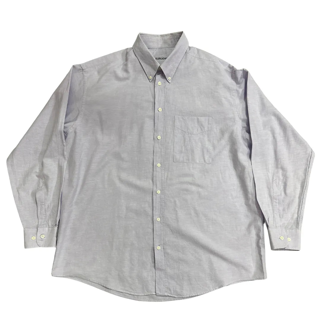 Eurochic Light Purple Classic Cotton Button-Down Shirt 🤍|CHEST 26(XXL)