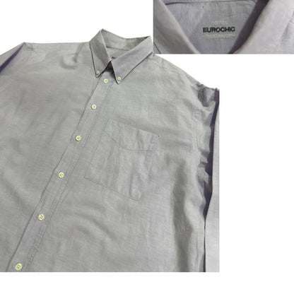Eurochic Light Purple Classic Cotton Button-Down Shirt 🤍|CHEST 26(XXL)