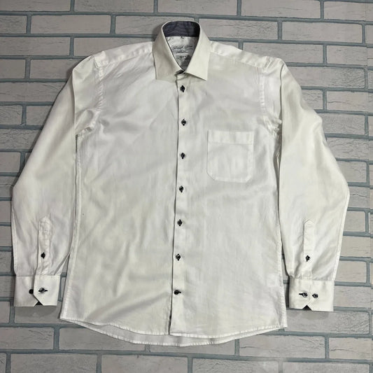 Black Blue® White Classic Easy-Care Button-Down Shirt 🤍|CHEST 21 (LARGE)