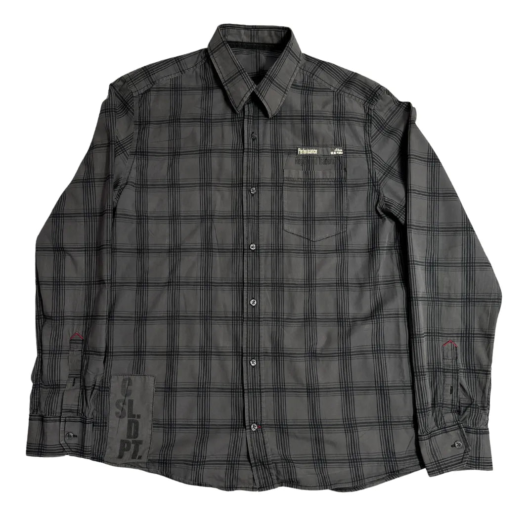 S.OLIVER Dark Grey Check Performance Casual Button-Down Shirt 🖤|CHEST 21 (LARGE)