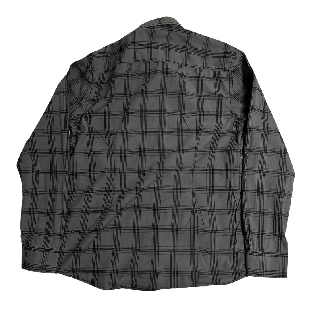 S.OLIVER Dark Grey Check Performance Casual Button-Down Shirt 🖤|CHEST 21 (LARGE)
