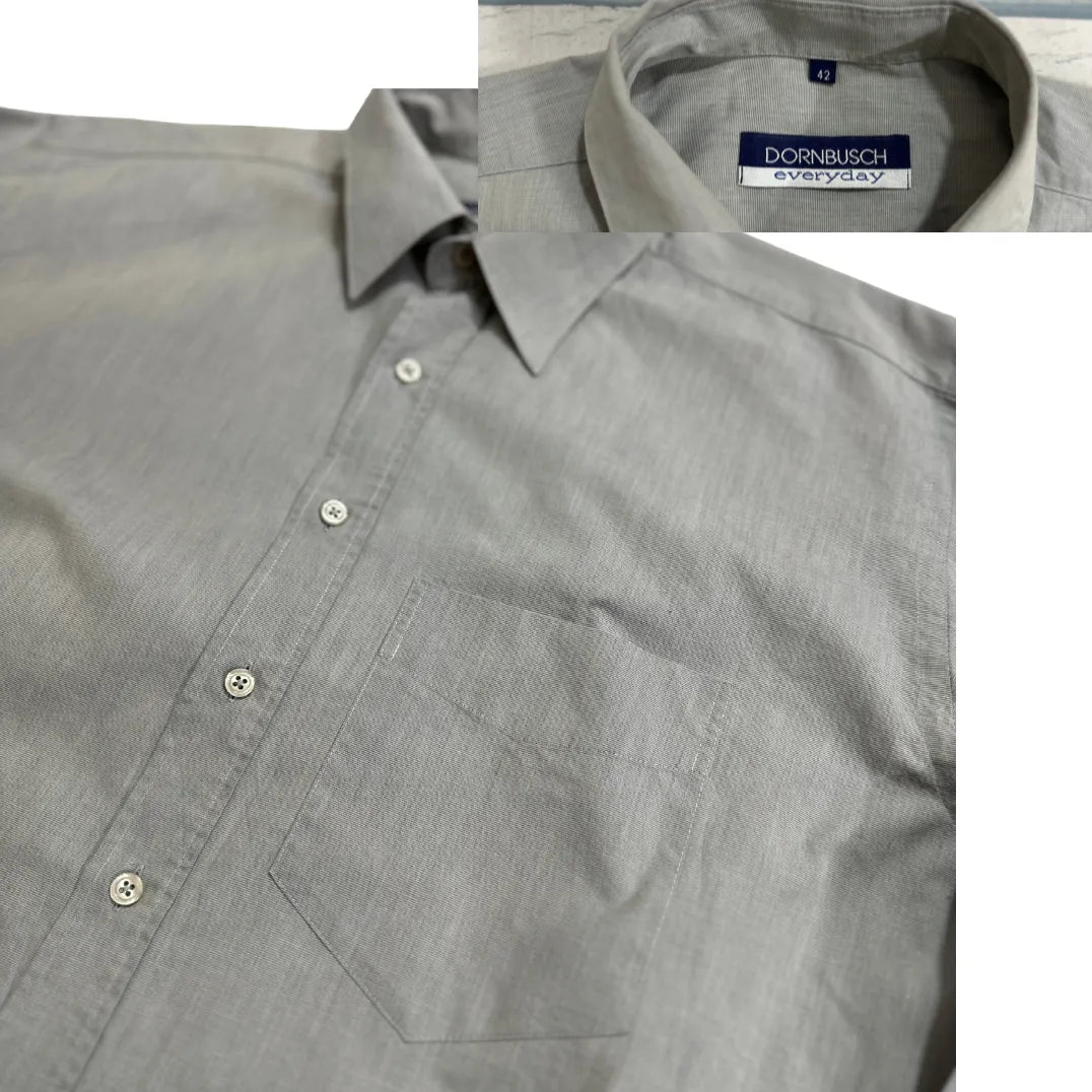 Dornbusch Everyday Light Grey Classic Cotton Shirt 🤍|CHEST 24.5 (XXL)