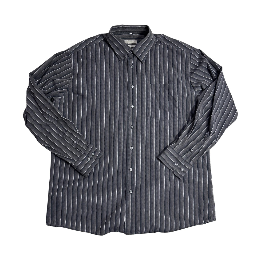 Charcoal Grey Striped Formal Shirt 🖤(XL)