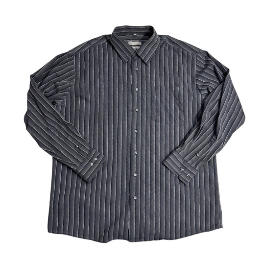 Charcoal Grey Striped Formal Shirt 🖤(XL)