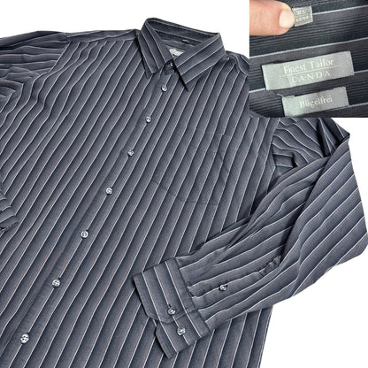 Charcoal Grey Striped Formal Shirt 🖤(XL)