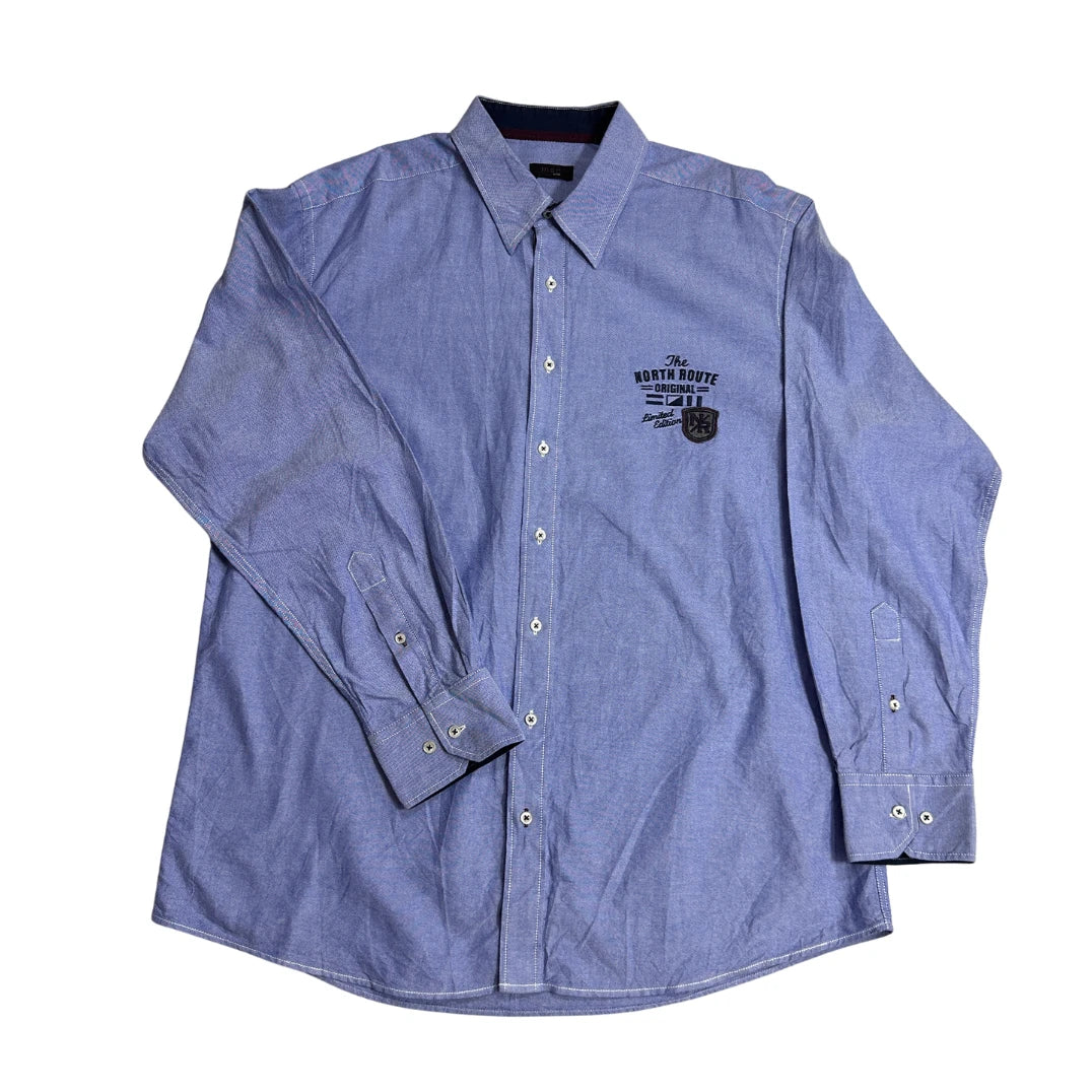 Blue Oxford Style Casual Shirt 🔵(XL)