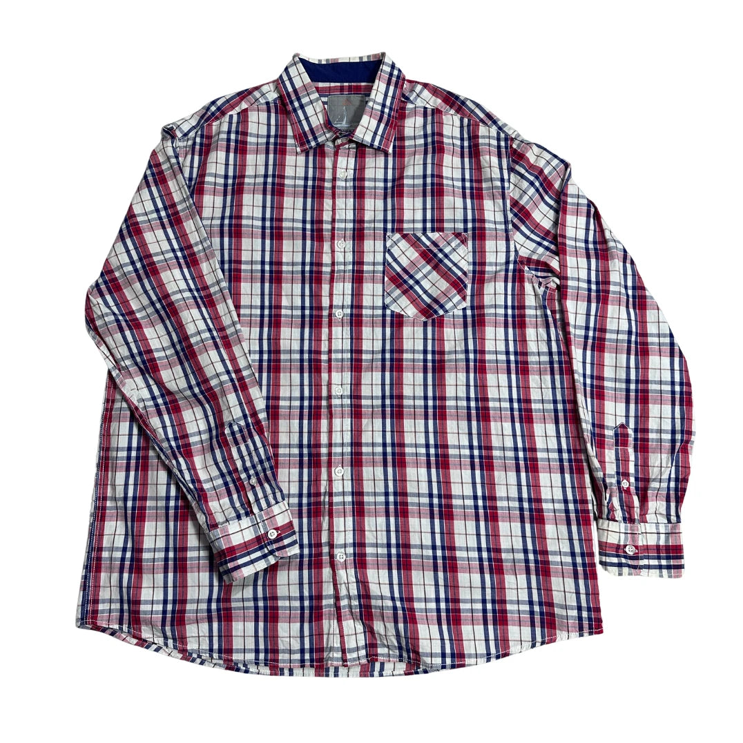 Red Blue White Plaid Casual Shirt 🔴🔵(2XL)