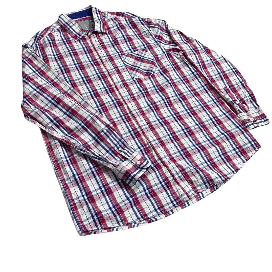 Red Blue White Plaid Casual Shirt 🔴🔵(2XL)