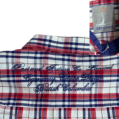 Red Blue White Plaid Casual Shirt 🔴🔵(2XL)