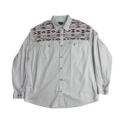 Beige Aztec Panel Casual Shirt 🤍(2XL)