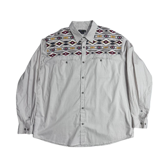 Beige Aztec Panel Casual Shirt 🤍(2XL)