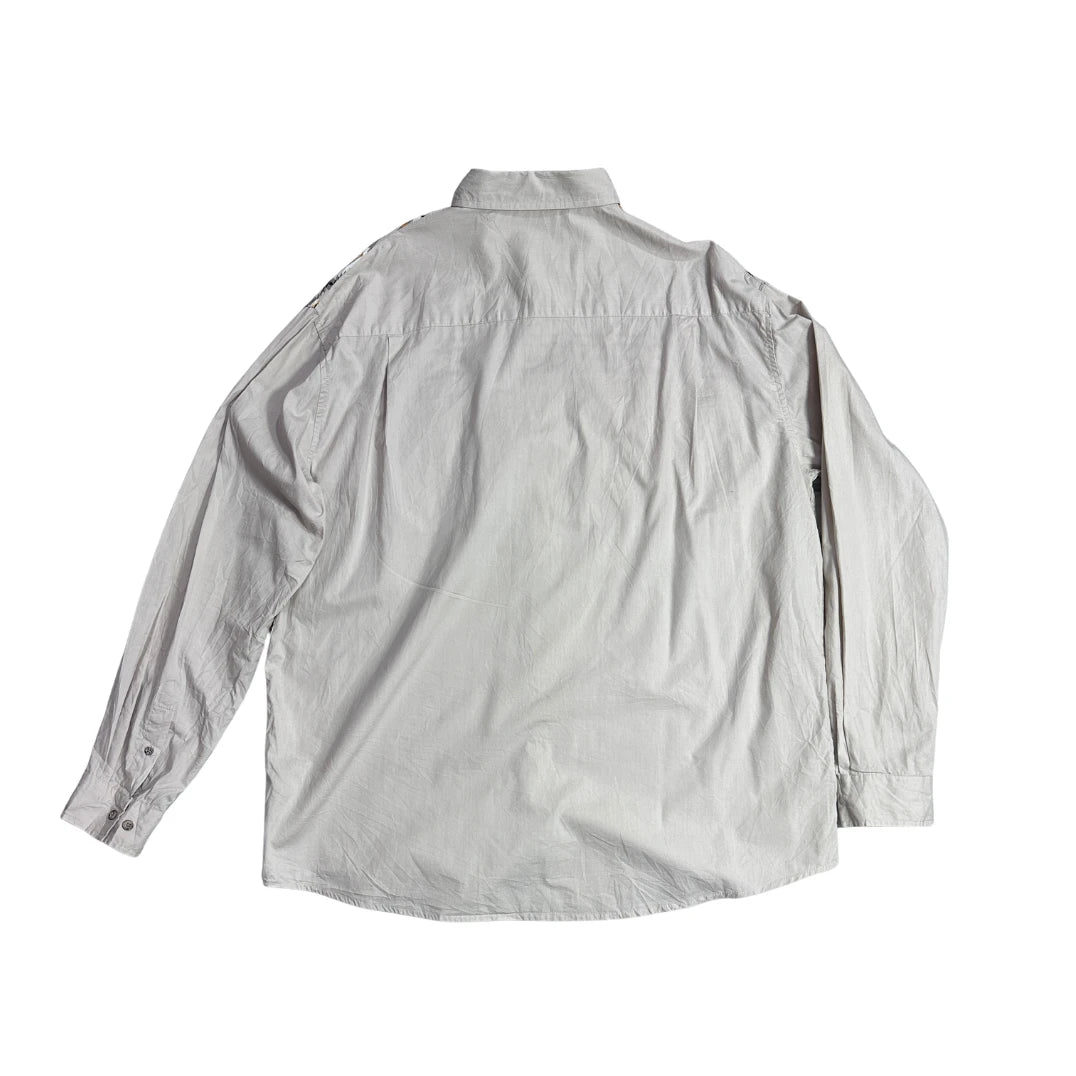 Beige Aztec Panel Casual Shirt 🤍(2XL)