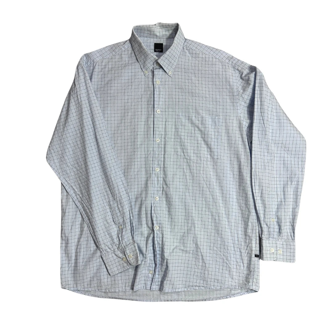 Sky Blue Grid Check Formal Shirt 🩶(2xl)