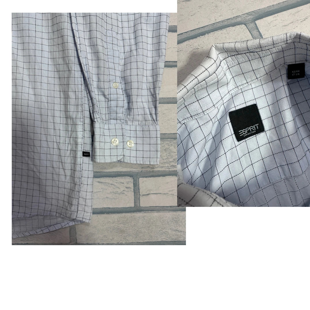 Sky Blue Grid Check Formal Shirt 🩶(2xl)