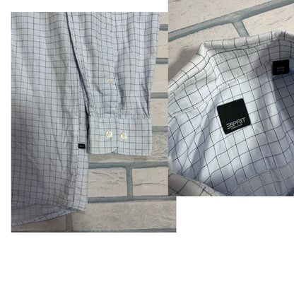 Sky Blue Grid Check Formal Shirt 🩶(2xl)