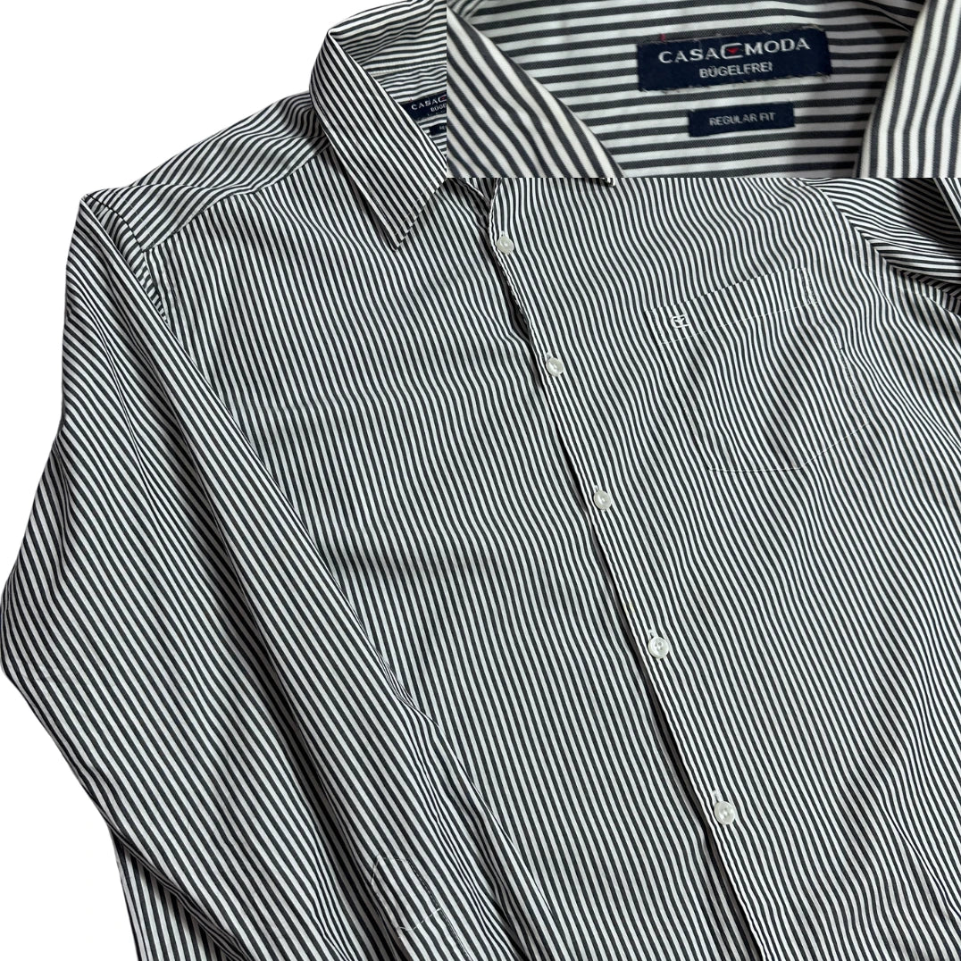 Black White Striped Formal Shirt ⚫⚪(XL)