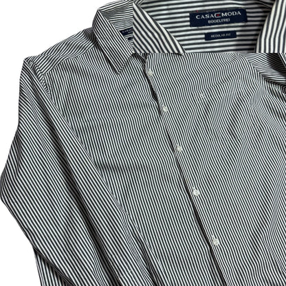 Black White Striped Formal Shirt ⚫⚪(XL)