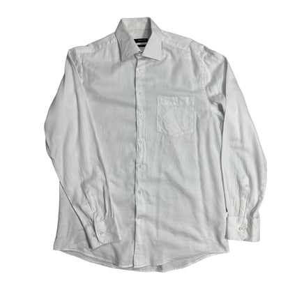 Classic White Minimal Formal Shirt 🤍(XL)