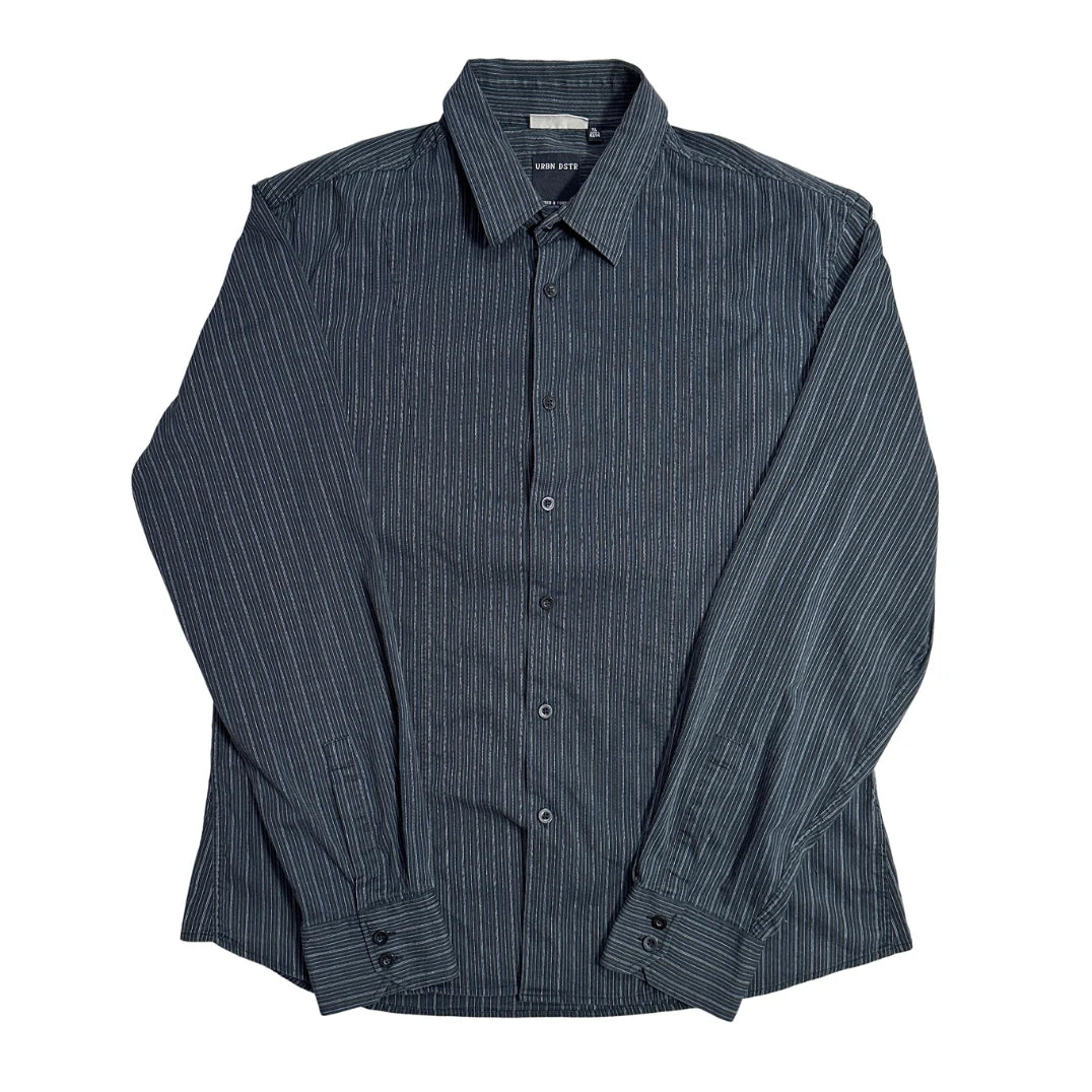Urban DSTR® Pinstripe Button-Up Shirt(XL)