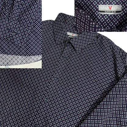 MarVelis®  Geometric Print Slim Shirt(L)