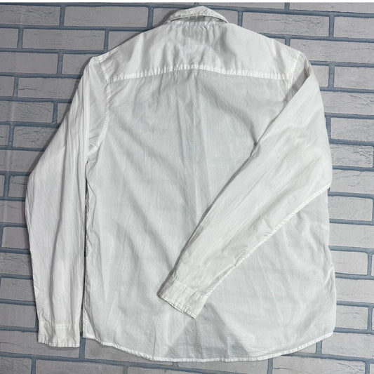 Cedar Wood® Classic White Button-Down Casual Shirt – Large