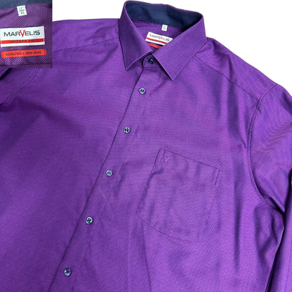 MarVelis® Purple Modern Fit Formal Shirt – 17 / 43(XL)