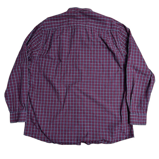 Dress Mann® Burgundy Check Button-Down Casual Shirt – 2XL