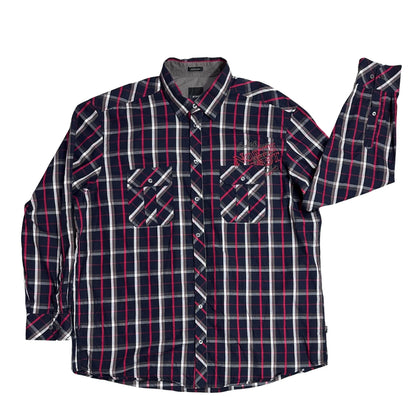 Bonita men® Navy Check Casual Shirt with Dual Pockets – XXL