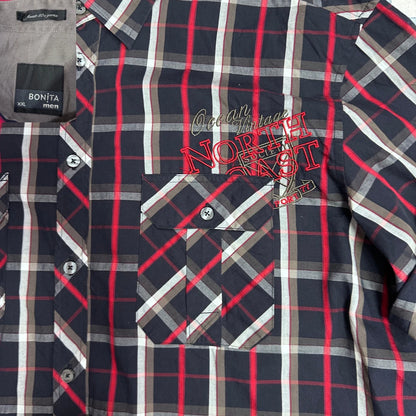 Bonita men® Navy Check Casual Shirt with Dual Pockets – XXL