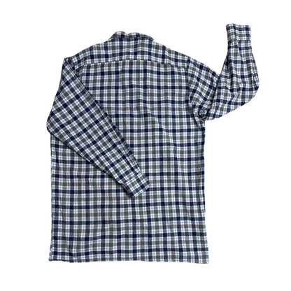 CDM® Blue Grey Plaid Button-Up Shirt 💼(XL)