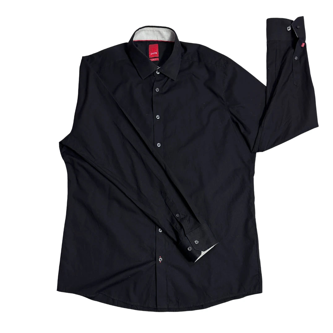 Pure® Black Slim Fit Formal Shirt 🖤(XL)