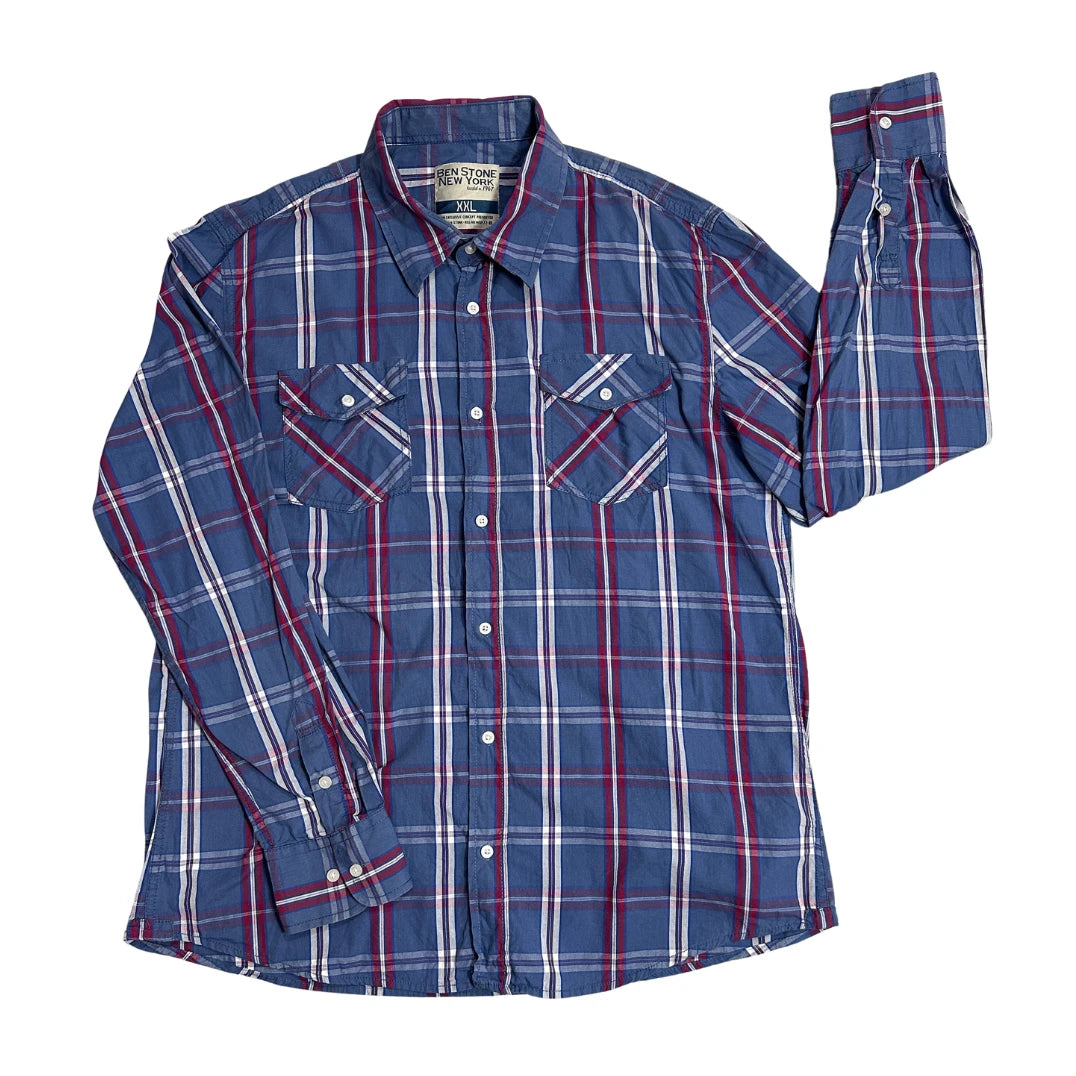 Ben Stone® Checked Dual Pocket Casual Shirt(2XL)