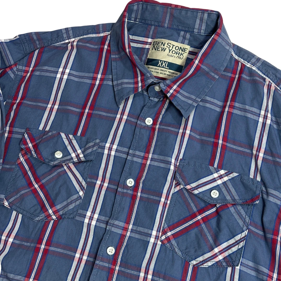 Ben Stone® Checked Dual Pocket Casual Shirt(2XL)