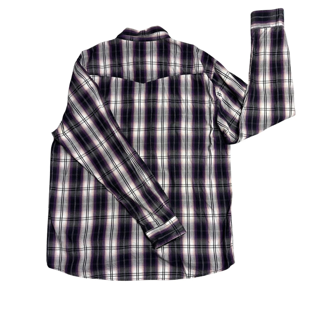 Okay® Western Snap Button Checked Shirt(L)