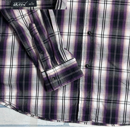 Okay® Western Snap Button Checked Shirt(L)