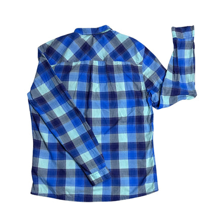 💙 Aqua Blue Plaid Casual Shirt(XL)