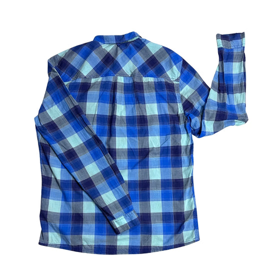 💙 Aqua Blue Plaid Casual Shirt(XL)