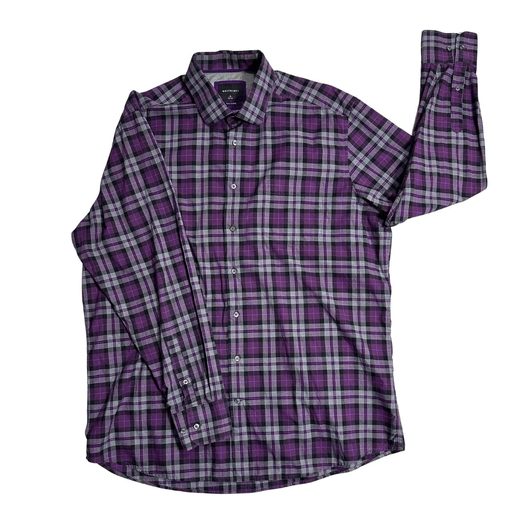 West bury® 💜 Tailored Check Formal Casual Shirt(XL)