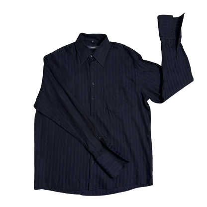 Ken Baker® Black Textured Formal Shirt(L)