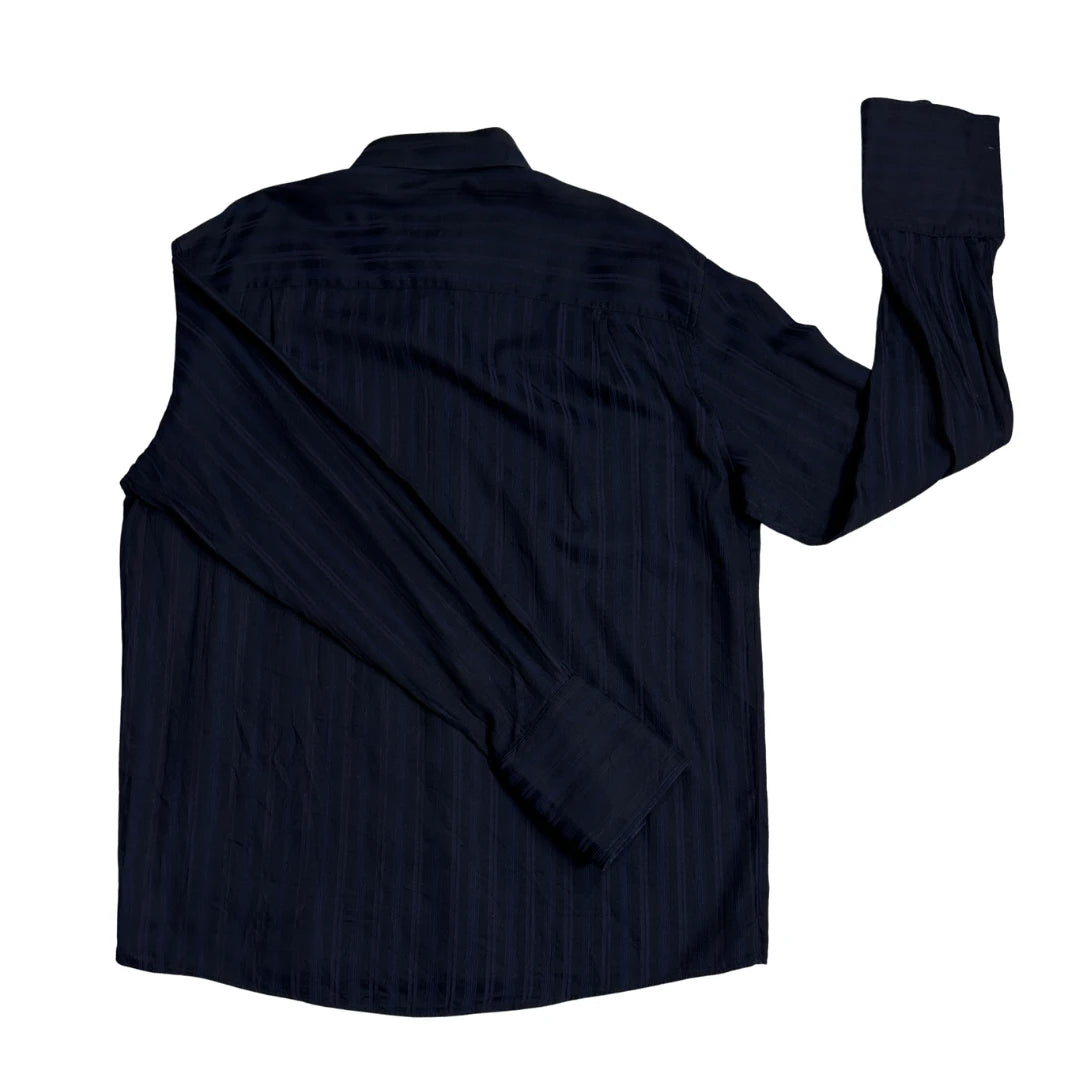 Ken Baker® Black Textured Formal Shirt(L)