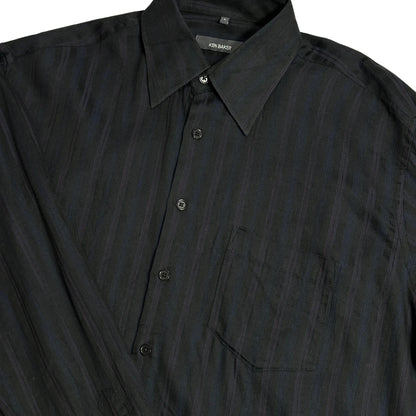 Ken Baker® Black Textured Formal Shirt(L)