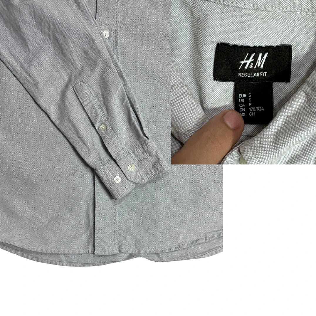 H&M® Light Grey Oxford Button Down Shirt(S)