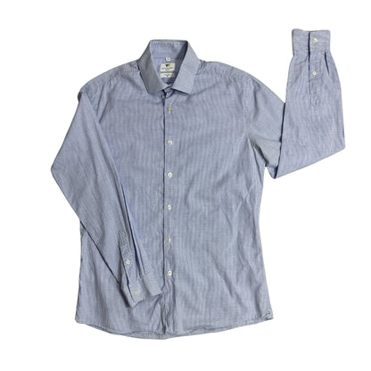 Richard James® Blue Micro Check Slim Fit Pure Cotton Formal Shirt()