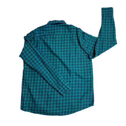Watsons® Men’s Green & Navy Check Button Down Casual Shirt(L)