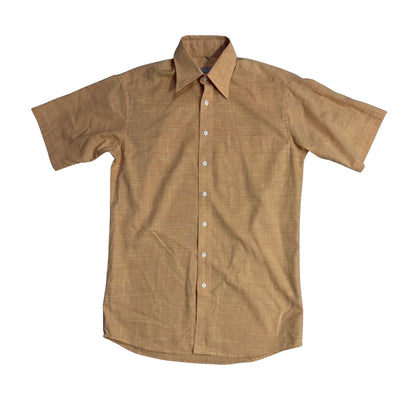 C&A® Men’s Beige Short Sleeve Easy Iron Formal Shirt with Chest Pocket(S)